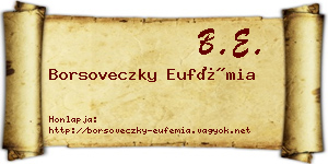 Borsoveczky Eufémia névjegykártya